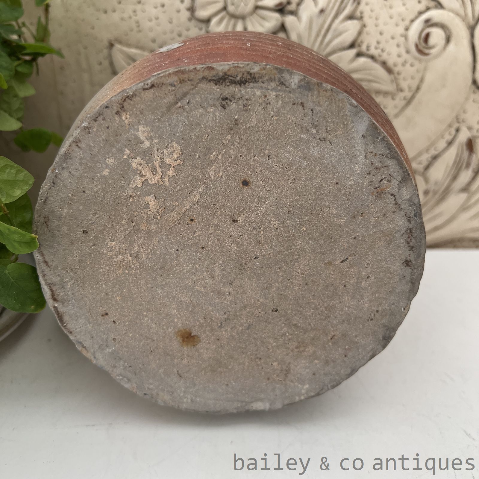 Antique French Rare Earthenware Stoneware Confit Pot - B07723   detail 05